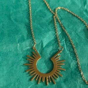 Gold Sunburst Pendant Necklace